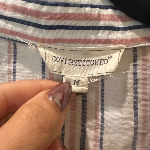 Striped Short-Sleeve Blouse - Picture 2 of 3